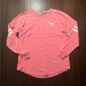 Victoria's Secret Pink Varsity Crewneck Jersey Shirt